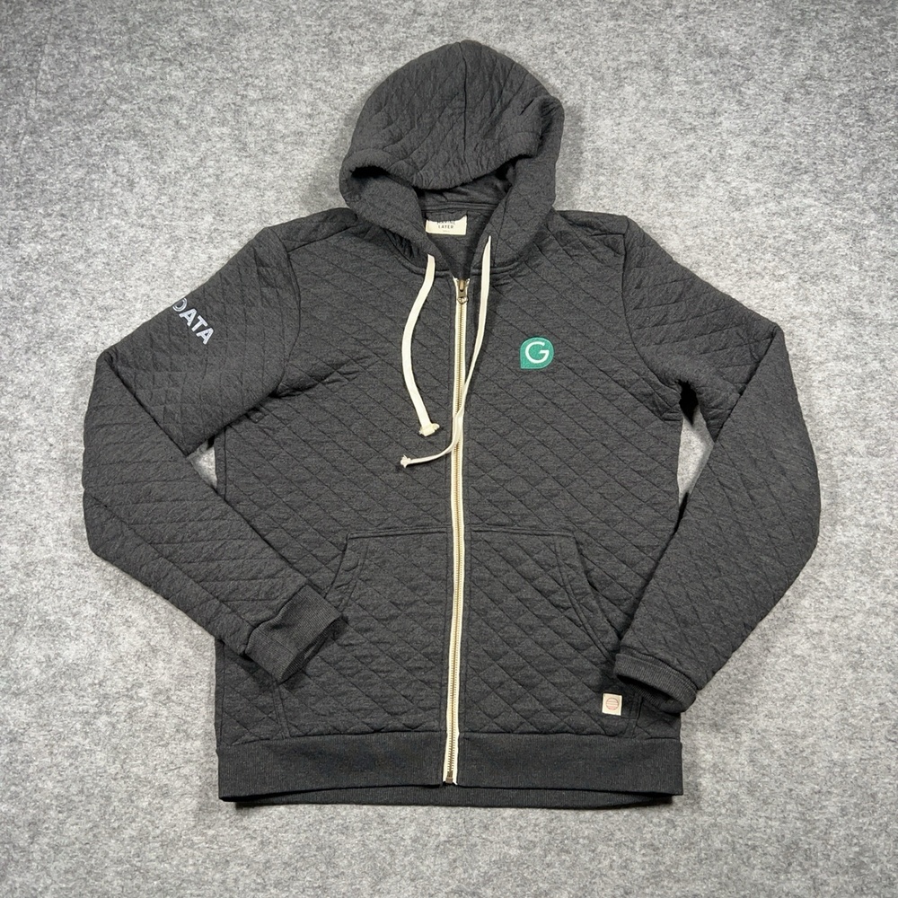 Marine Layer Hoodie Mens S Gray Full Zip Quilted Lined Hooded Sweatshirt